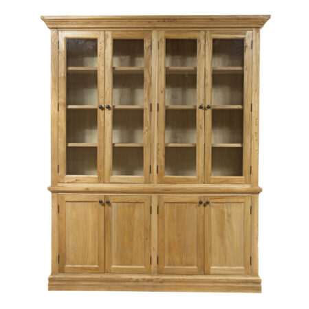 Βιτρίνα με ντουλάπι από ξύλο μασίφ (180x45x220)cm