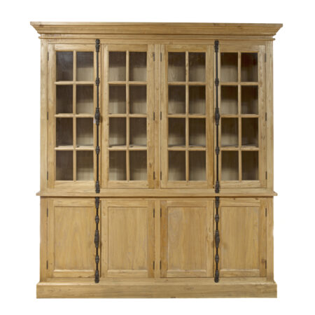 Βιτρίνα με ντουλάπι από ξύλο μασίφ (200x45x220)cm
