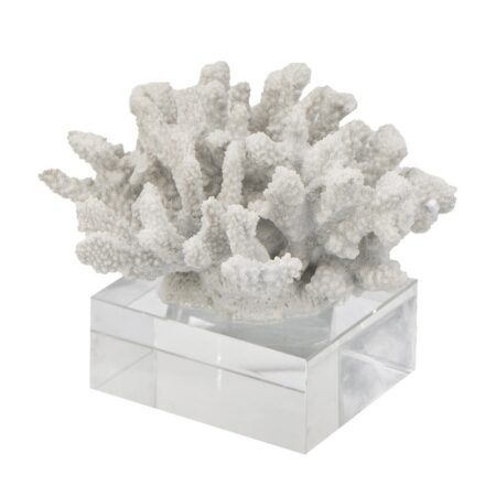 Διακοσμητικό Επιτραπέζιο Κοράλι σε Λευκό Χρώμα (21,09x19,05x16)