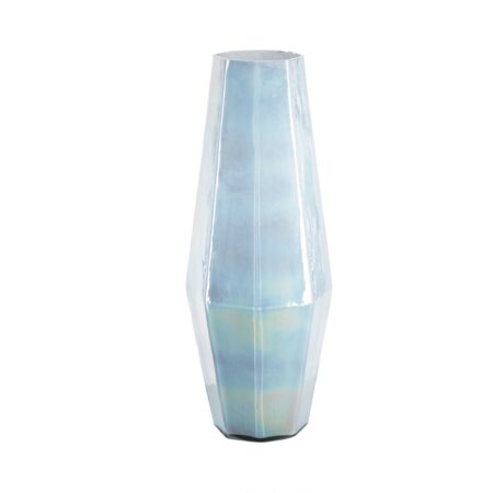 Aqua Διακοσμητικό Βάζο Γυάλινο Γαλάζιο (17.5x17.5x51)cm