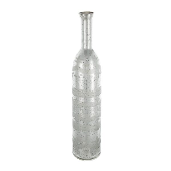 Silver Διακοσμητικό Βάζο Αντικέ Γυαλί Ασημί (13.3x13.3x63.5)cm