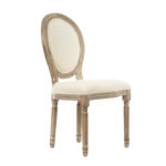 Ξύλινη Καρέκλα με Μπεζ Ύφασμα (48x46x96)cm
