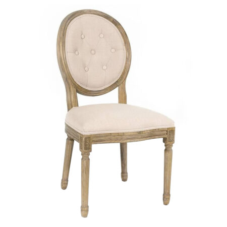 Artekko Ξύλινη Καρέκλα με Μπεζ Ύφασμα (49x49x99)cm
