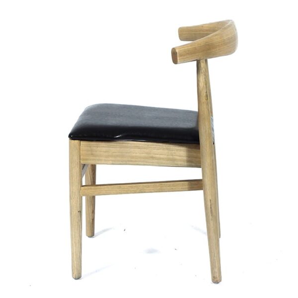 Xith Καρέκλα Ξύλινη Γκρί Πατίνα με Κάθισμα Τεχνόδερμα (46x44x77)cm