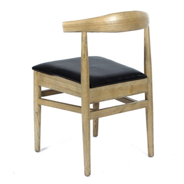 Xith Καρέκλα Ξύλινη Γκρί Πατίνα με Κάθισμα Τεχνόδερμα (46x44x77)cm