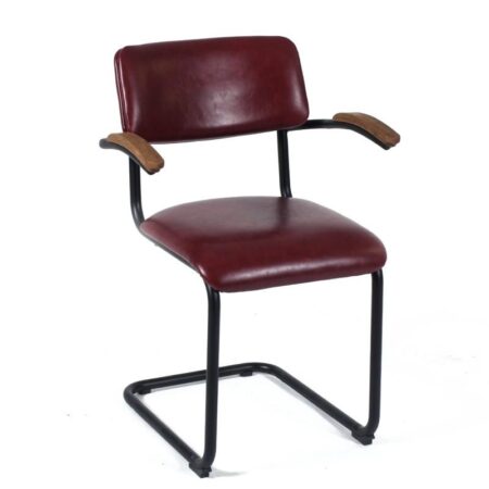 Egleathap Καρέκλα Μεταλλική με Δέρμα (56x52x83)cm