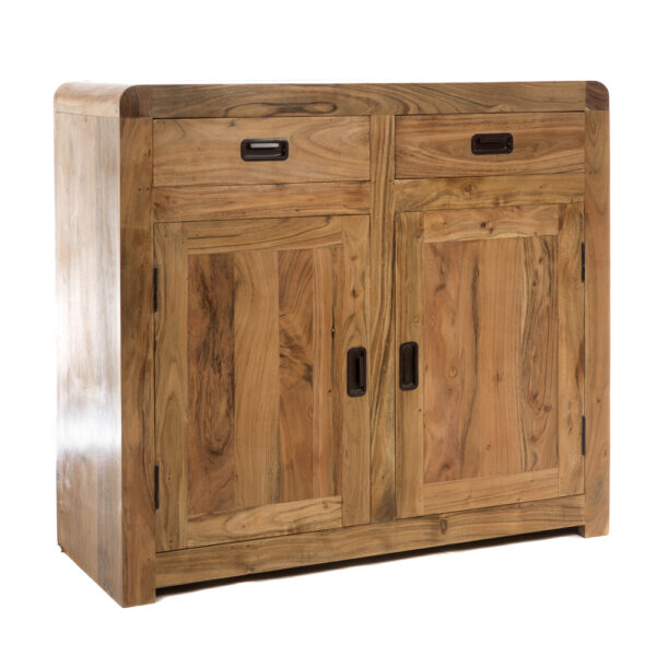 Μπουφές ξύλινος με 2 πόρτες και 2 συρτάρια φυσικό (100x41x90)cm