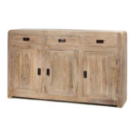 Μπουφές ξύλινος με 3 πόρτες και 3 συρτάρια κιμωλία (150x41x90)cm