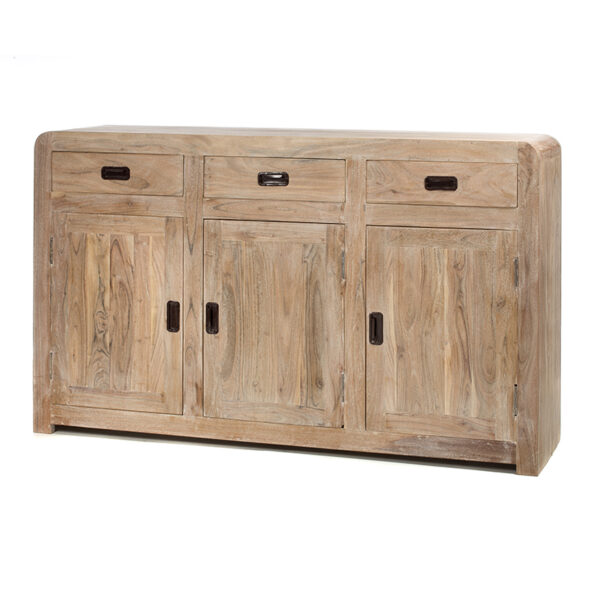 Μπουφές ξύλινος με 3 πόρτες και 3 συρτάρια κιμωλία (150x41x90)cm