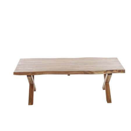 Maokai Τραπέζι Σαλονιού με Χ Πόδια Ξύλινο Φυσική Απόχρωση (135x68x45)cm