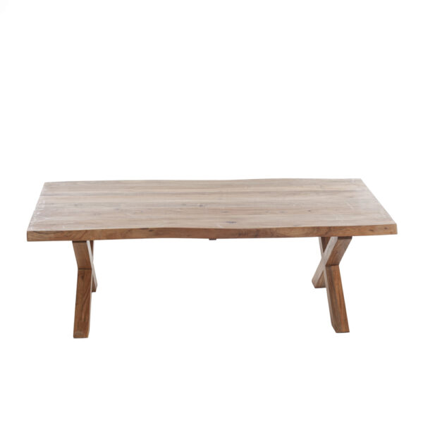 Maokai Τραπέζι Σαλονιού με Χ Πόδια Ξύλινο Μελί Απόχρωση (135x68x45)cm