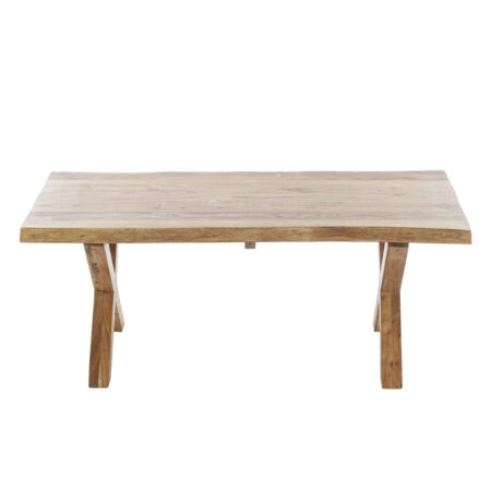 Maokai Τραπέζι Σαλονιού με Χ Πόδια Ξύλινο Φυσική Απόχρωση (115x67x45)cm