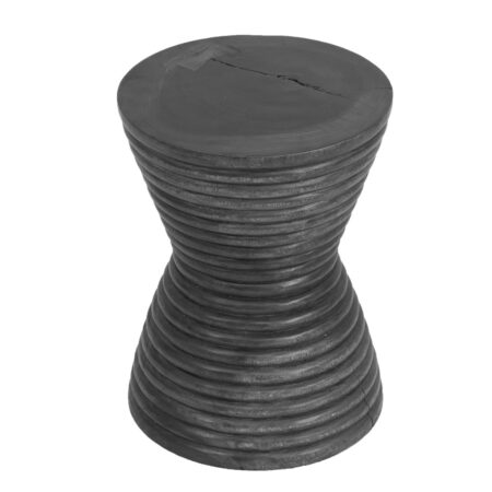 Woody Βοηθητικό Τραπέζι από Ξύλο Suar Μαύρο (32x32x42)cm