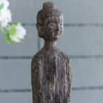 Buddha Διακοσμητικός Βούδας Ρητίνη Καφέ (8.9x8.9x60.2)cm