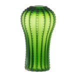 Cactus Γυάλινο Πράσινο ΑΝθοδοχείο (21x37)cm