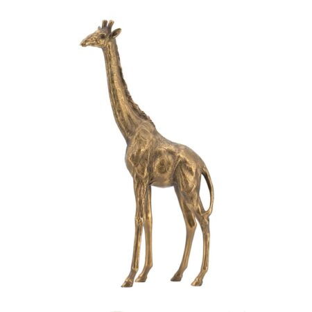 Giraffe Επιτραπέζιο Διακοσμητικό Καμηλοπάρδαλη Ρητίνης Μπρονζέ (21x7x40,5)cm