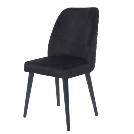 Artekko Tuktu Καρέκλα με Ξύλινο Μαύρο Πόδι Βελούδινη Μάυρη (49x55x90)cm