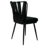 Μαύρη Μεταλλική Καρέκλα με Βελούδο (52x52x82)cm