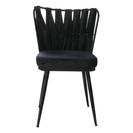 Μαύρη Μεταλλική Καρέκλα με Βελούδο (52x52x82)cm