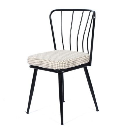 Priur Καρέκλα Υφασμάτινη και Μαύρο Μεταλλικό Σκελετό (52x54x82)cm