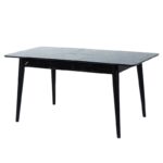 Lotus Τραπέζι Eπεκτεινόμενο MDF με Plexiglass Εφέ Μαύρο Μάρμαρο (130+30x80x75)cm