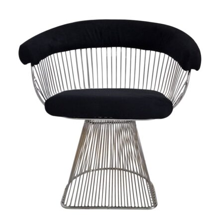 Zlios Πολυθρόνα Μεταλλική Inox με Κάθισμα Μαύρο Ύφασμα (68x57x75)cm