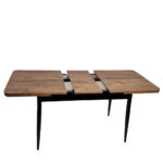 AY Atlantic Τραπέζι Επεκτεινόμενο MDF με Μεταλλικά Πόδια Μαύρο/Καφέ (120+30x70x76)cm