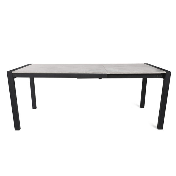 Silva Τραπέζι Επεκτεινόμενο MDF με Εφέ Άσπρου Μαρμάρου και Μαύρα Μεταλλικά Πόδια (120+67x74x75)cm