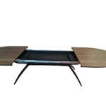 Tokyo Τραπέζι Οβαλ Επεκτεινόμενο από Αμερικάνικη Καρυδιά με Μαύρα Μεταλλικά Πόδια (200+45+45+45x103x76)cm