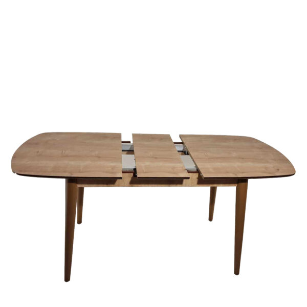 Retro OAK Τραπέζι Επεκτεινόμενο MDF με Ξύλινα Πόδια Ανοιχτό Καφέ (130+30x80x77)cm