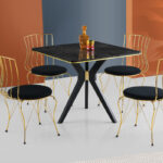 Lale Καρέκλα Μεταλλική Χρυσό/Μαύρο (40x55x85)cm