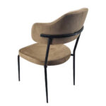 Live Καρέκλα με Μεταλλικό Σκελετό και Βελούδο Καφέ/Μαύρο (53x60x88)cm