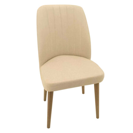 Alfa Καρέκλα Υφασμάτινη Μπεζ με Καφέ Ξύλινα Πόδια (50x55x88)cm
