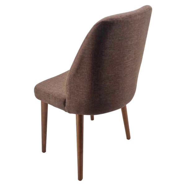 Alfa Καρέκλα Υφασμάτινη Καφέ με Καφέ Ξύλινα Πόδια (50x55x88)cm
