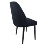Alfa Καρέκλα Βελούδινη Μαύρη με Μαύρα Ξύλινα Πόδια (50x55x88)cm