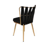 Kusakli Καρέκλα Βελούδινη Μαύρη με Χρυσό Μεταλλικό Σκελετό (50x55x82)cm