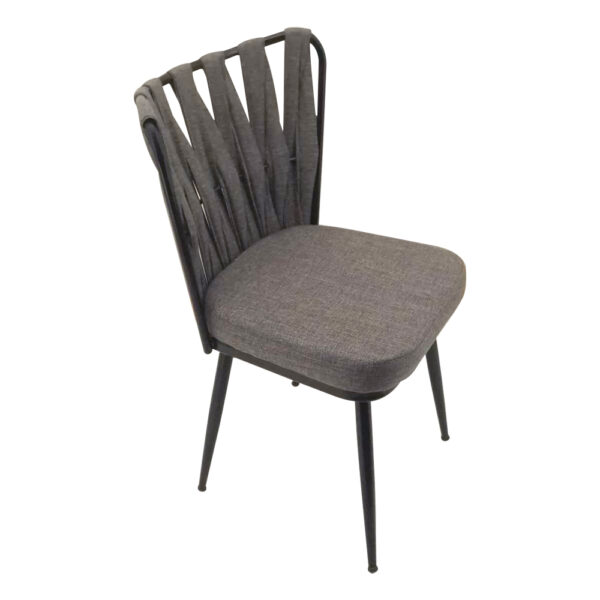 Kusakli Καρέκλα Υφασμάτινη Γκρί με Μαύρο Μεταλλικό Σκελετό (50x55x82)cm
