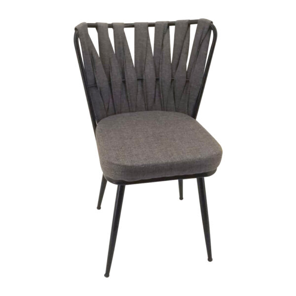 Kusakli Καρέκλα Υφασμάτινη Γκρί με Μαύρο Μεταλλικό Σκελετό (50x55x82)cm