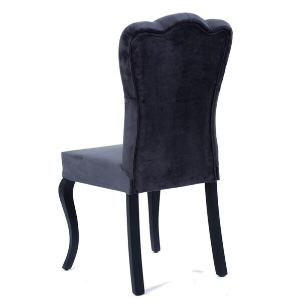 Yonca Καρέκλα με Ξύλινο Μαύρο Σκελετό και Ανθρακί Βελούδο (50x60x101)cm