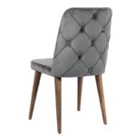 Lotus Ξύλινη Καρέκλα με Γκρι Ύφασμα (49x60x90)