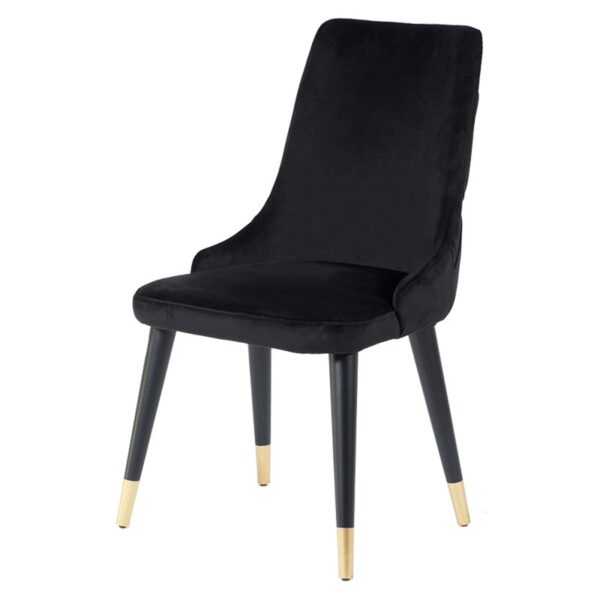 Cuvron Καρέκλα Ξύλο Μαύρο Χρώμα Χρυσό (53x64x95)cm