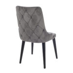 Ege Καρέκλα με Ξύλινο Μαύρο Σκελετό και Γκρι Βελούδο (52x65x93)cm