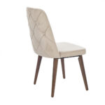 Lotus Καρέκλα με Ξύλινο Καφέ Σκελετό και Μπεζ Βελούδο (48x60x90)cm