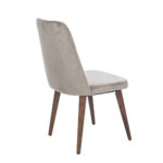 Lizbon Καρέκλα με Ξύλινο Καφέ Σκελετό και Γκρι Βελούδο (48x60x92)cm