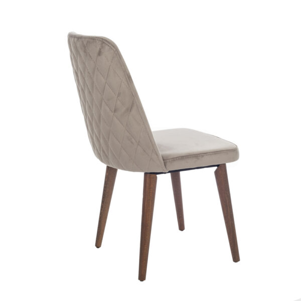 Royal Καρέκλα με Ξύλινο Καφέ Σκελετό και Καφέ Βελούδο (48x60x92)cm