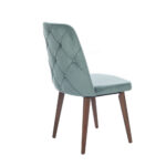 Lotus Καρέκλα με Ξύλινο Καφέ Σκελετό και Σιελ Βελούδο (48x60x92)cm