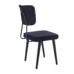 Platin Καρέκλα με Ξύλινο/Μεταλλικό Μαύρο Σκελετό και Μαύρο Βελούδο (44x55x92)cm