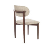 Bomonti Καρέκλα με Ξύλινο Καφέ Σκελετό και Μπεζ Μπουκλέ Ύφασμα (50x50x85)cm