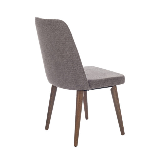 Milano Καρέκλα με Ξύλινο Καφέ Σκελετό και Καφέ Μπουκλέ Ύφασμα (48x60x90)cm