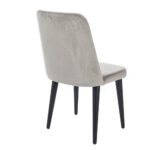 Lisbon Καρέκλα με Ξύλινο Μαύρο Σκελετό και Γκρι Βελούδο (48x60x92)cm